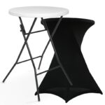 Mange debout avec housse noire en location pour mariage, cocktail et événement en Vendée