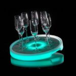 Plateau lumineux LED en location pour service de champagne et cocktails lors de réceptions