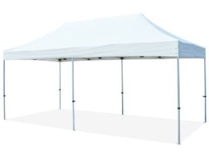 Tente de réception 3x6 mètres en location avec pieux d’ancrage et option poids de lestage pour événements