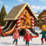 château gonflable Noël la maison de ti biscuit en location WeLocation Vendée