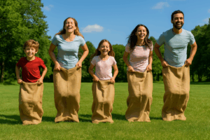 sacs en toile de jute pour course en sac en location WeLocation Vendée