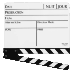 Clap de cinéma noir et blanc pour décoration, photobooth ou soirée à thème cinéma