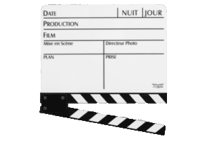 Clap de cinéma noir et blanc pour décoration, photobooth ou soirée à thème cinéma