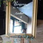 Miroir Bienvenue personnalisé pour mariage, événement ou réception élégante