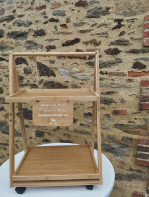 Présentoir à gobelets en bois pour décoration de mariage, événement ou bar à jus