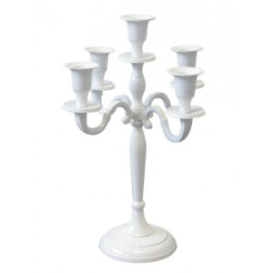 Chandelier blanc 3 branches pour décoration de mariage ou événement élégant