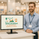 Écran TV 80 cm en location, idéal pour diffusion vidéo, salon, mariage ou stand professionnel