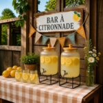Distributeurs de boisson façon bar à citronnade pour événement d’été en location